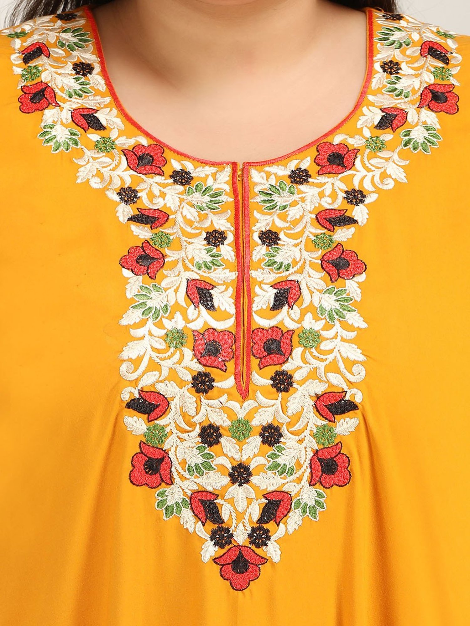 KOI SLEEPWEAR Mustard Embroidered Night Gown