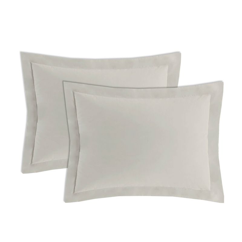 2pk Standard Tailored Poplin Sham Ivory - Fresh Ideas