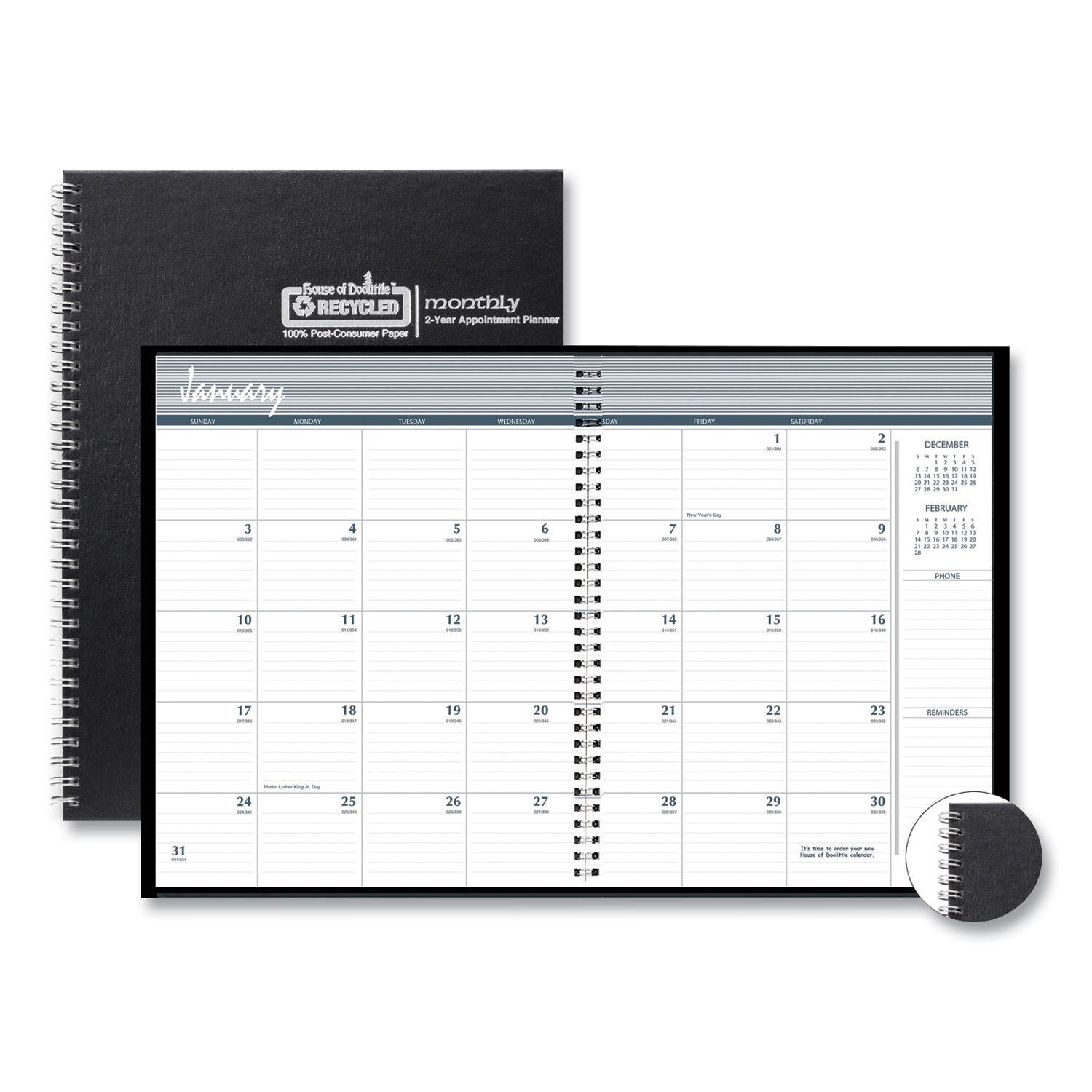 House of Doolittle 2022-2023 8.5" x 11" Appointment Planner Black 262092-22