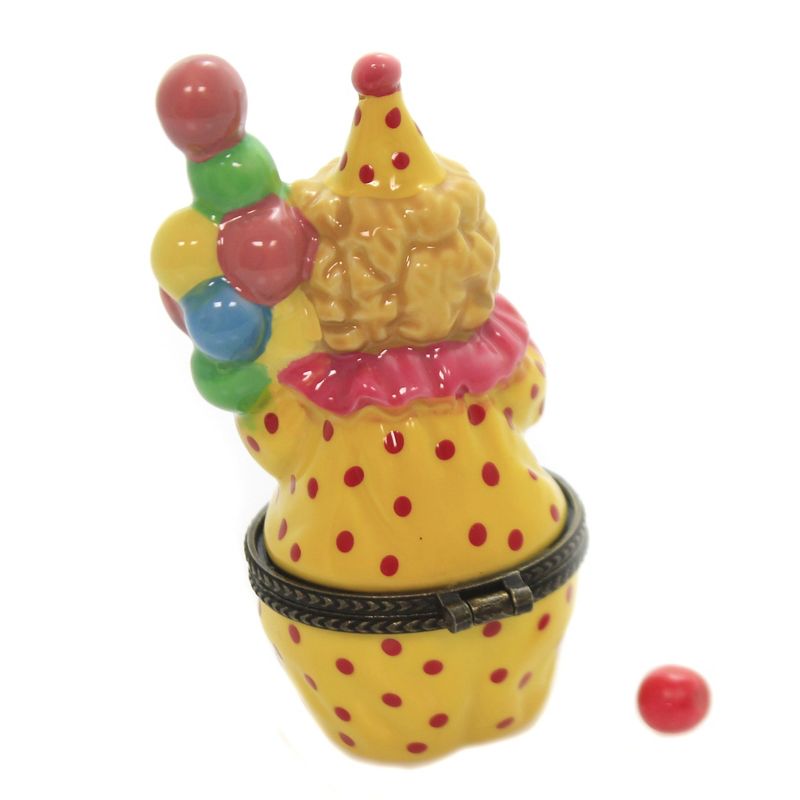 Hinged Trinket Box 3.5" Clown W/ Balloons Hinges Box Keepsake Treasure Trinket  -  Decorative Figurines