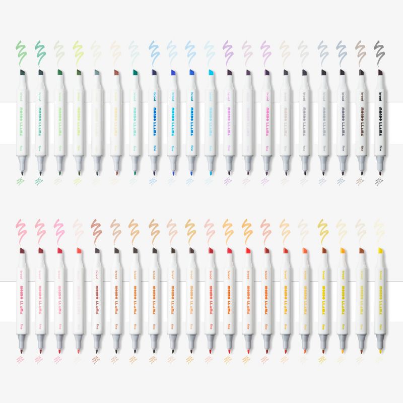 40ct Alcohol Markers Broad & Fine Dual-Tip - Mondo Llama™