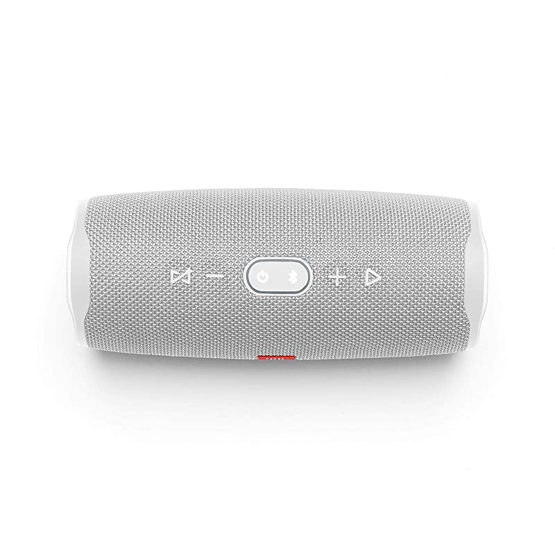 Charge 4 Waterproof Wireless Bluetooth Speaker Bundle with Portable Hard Case - White