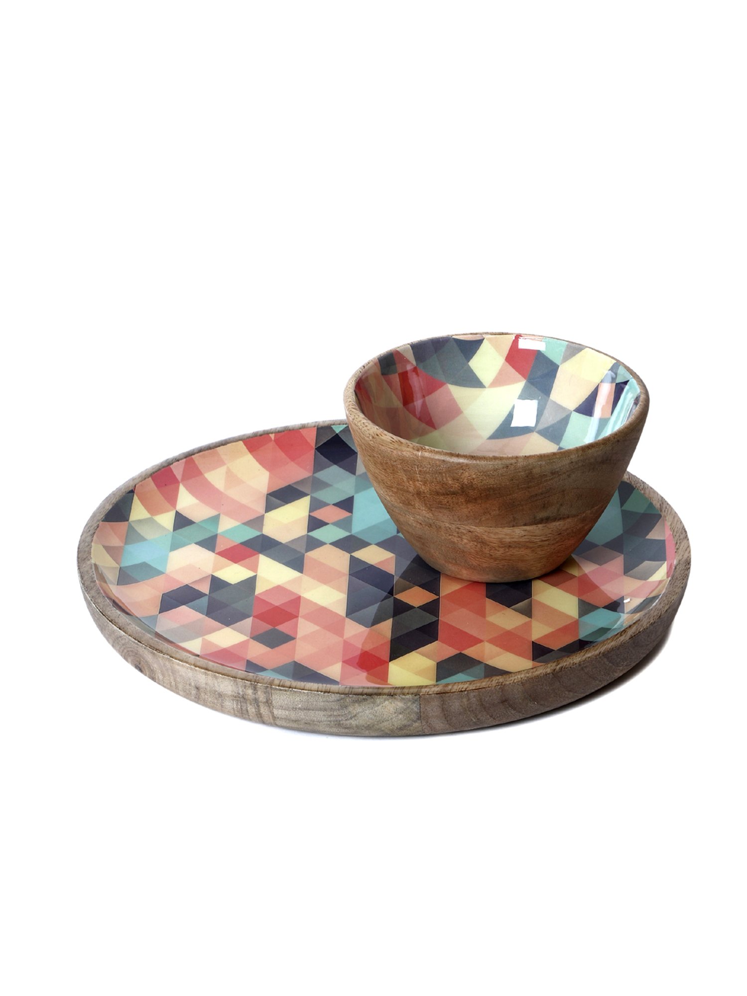 VarEesha Multicolor Wood 2 Piece Dinner Set