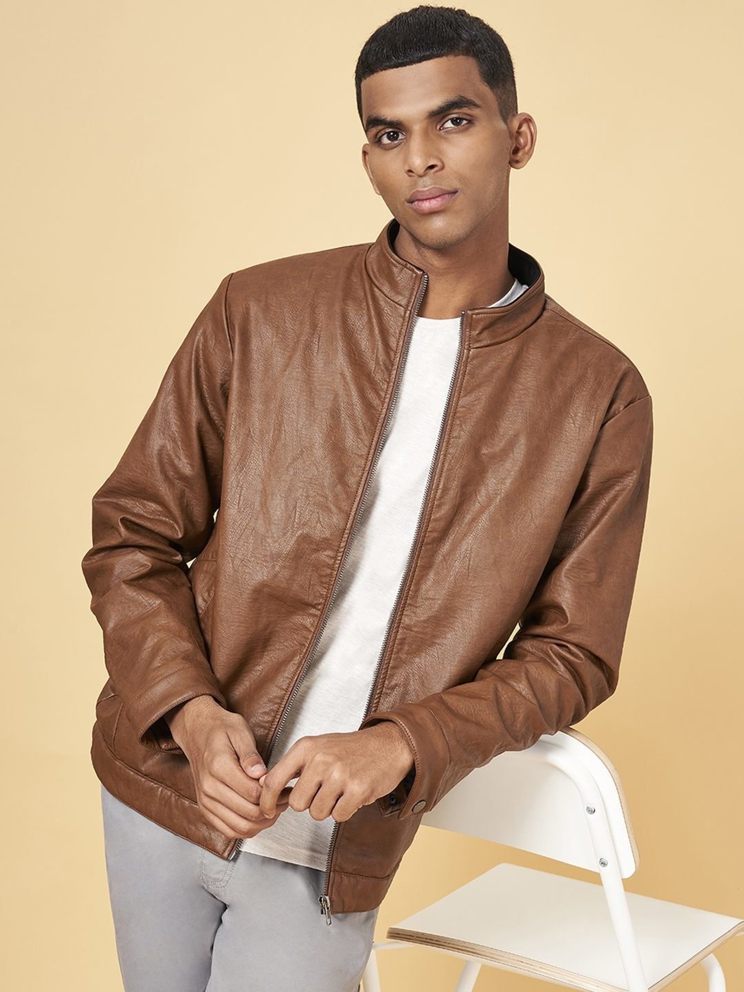 Urban Ranger by Pantaloons Tan Regular Fit Jacket