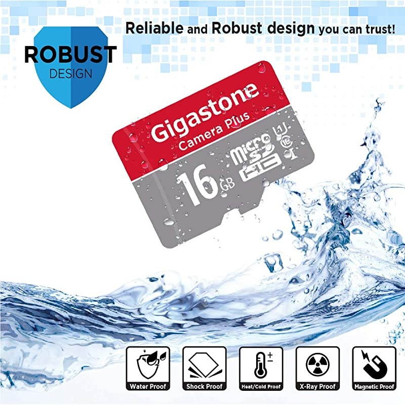 16GB 5Pack Micro SD Card Camera Plus 85MBs Full HD Video U1 C10 Class 10 Micro SDHC UHSI Memory Card with MicroSD to SD adapter