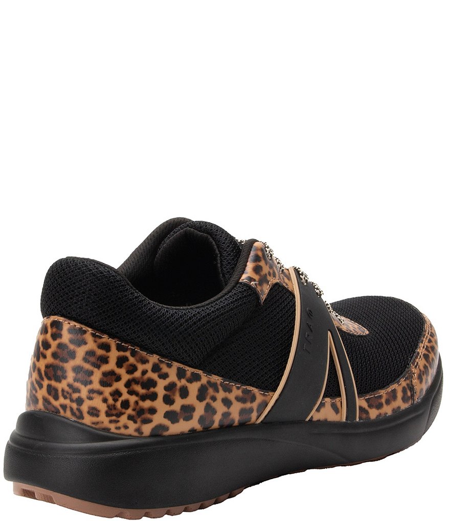 Traq by Alegria Qarma 2 Fierce Leopard Print Mesh Smart Chip Pedometer Sneakers