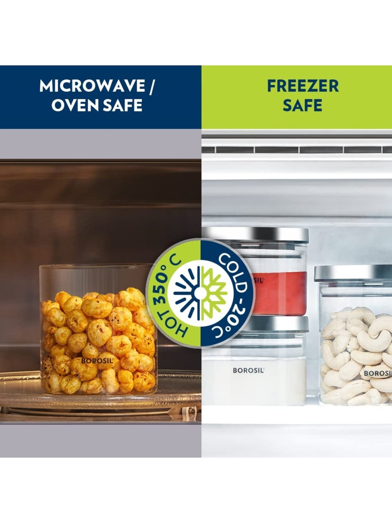 Borosil Transparent Glass Jar & Container (900ml)