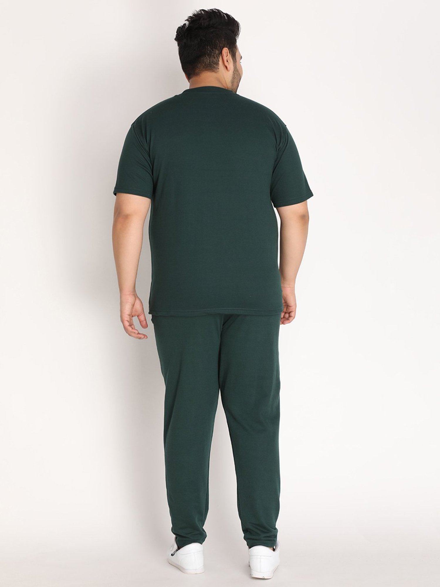 Chkokko Bottle Green Cotton Relaxed Fit Track Suit