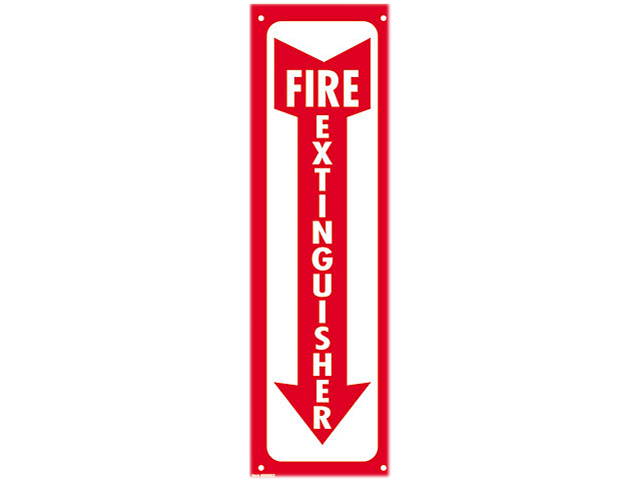 COSCO 098063 Glow-In-The-Dark Safety Sign, Fire Extinguisher, 4 x 13, Red