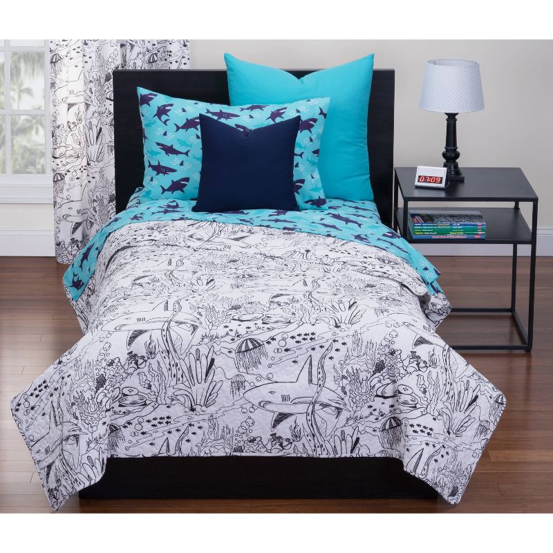 Full/Queen Talca Quilt Blue/White/Red - Jessica Simpson