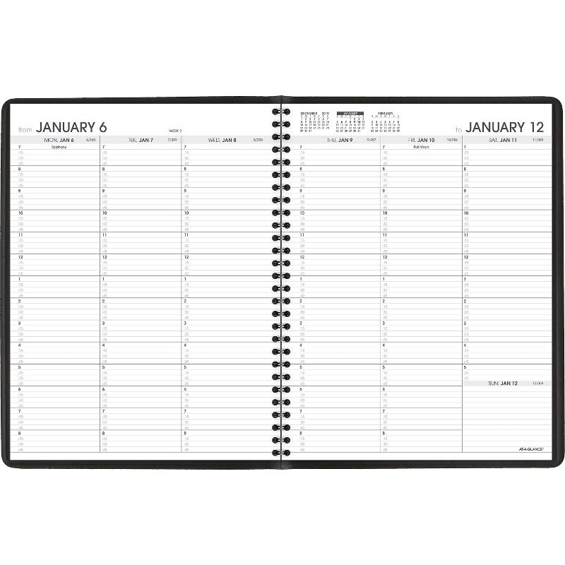 AT-A-GLANCE Weekly Appointment Book 10 7/8 x 8 1/4 Black 2020-2021 7095005