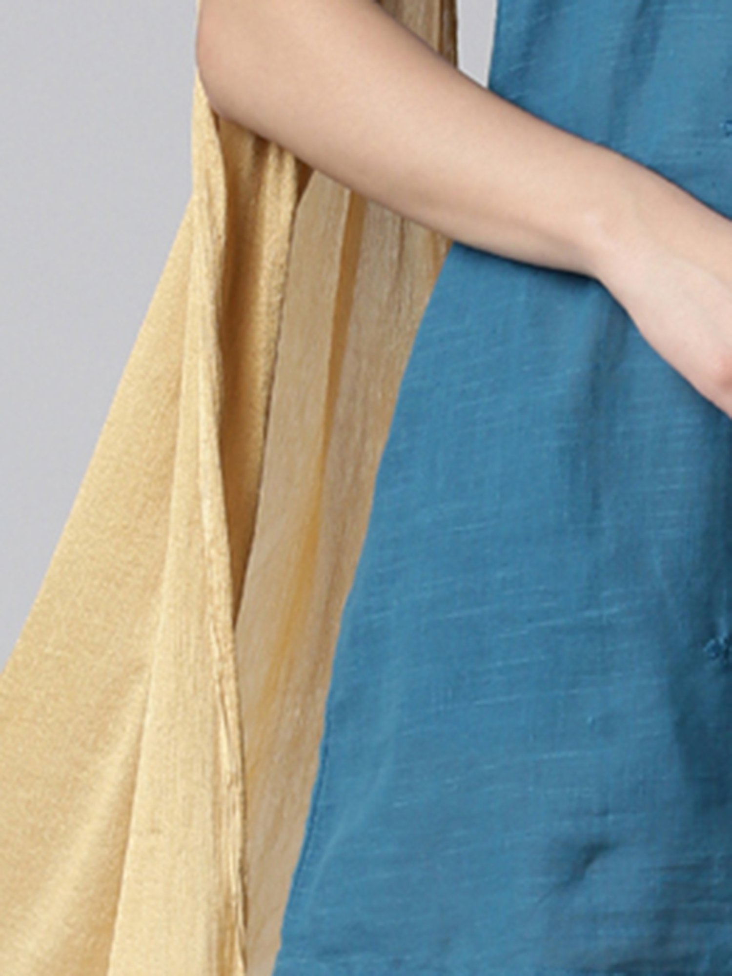 TWIN BIRDS Gold & White Dupatta - Pack of 2