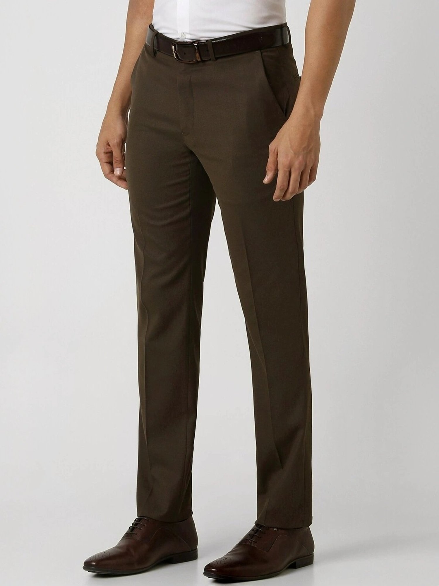 Van Heusen Brown Slim Fit Trousers