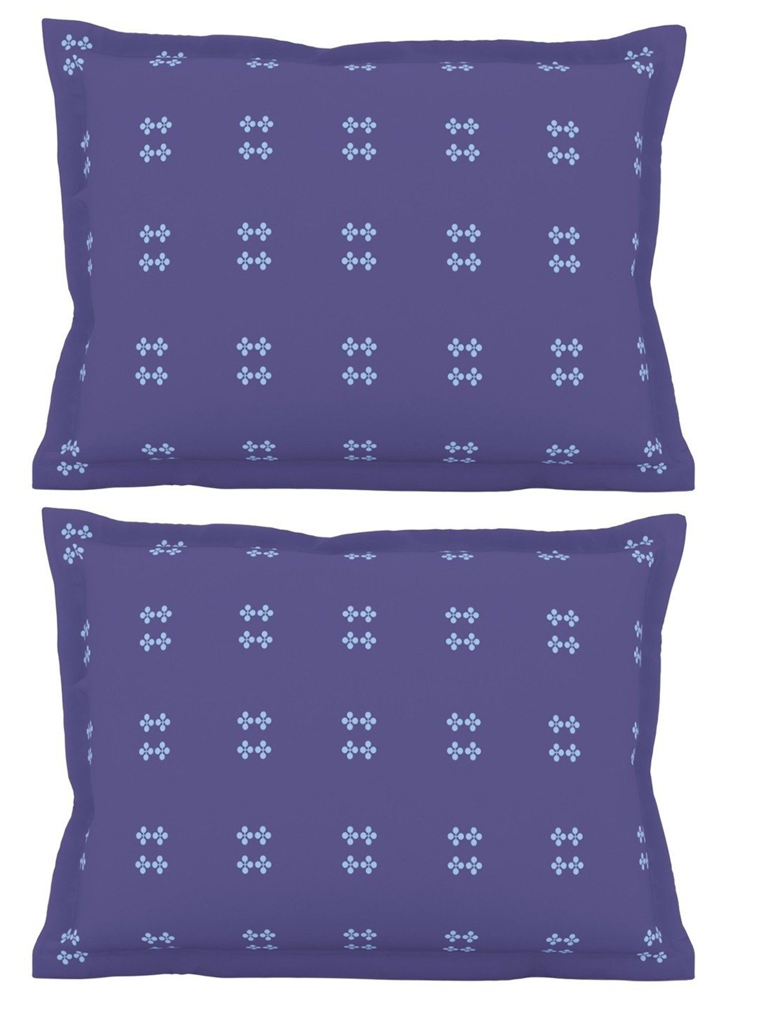 Petal Home Hooghly Motif Navy Blue 300 TC Cotton King Sized Pillow Covers - Set of 2