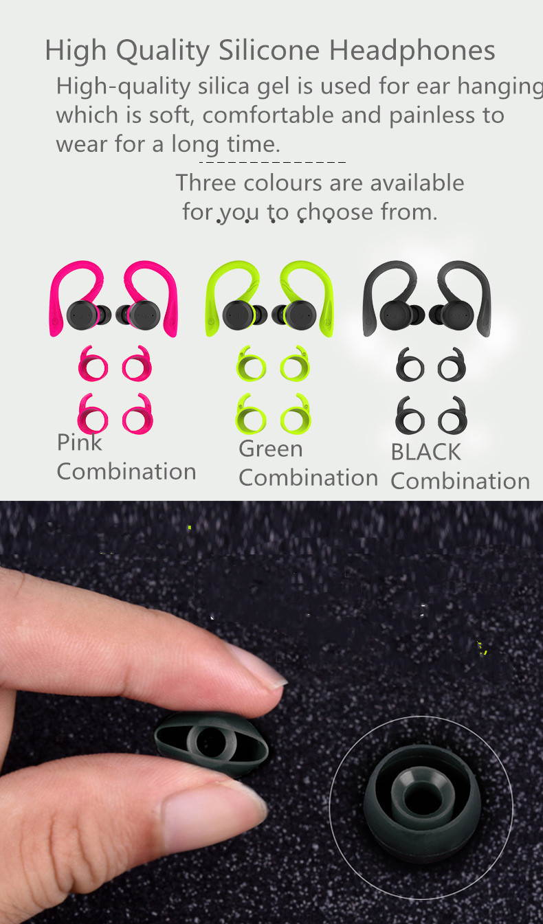 Wireless Headphones True Wireless Bluetooth 5.0 Sports Earbuds IPX7 Waterproof Stereo HiFi Sound Built-in Mic Earphones with Charging Case