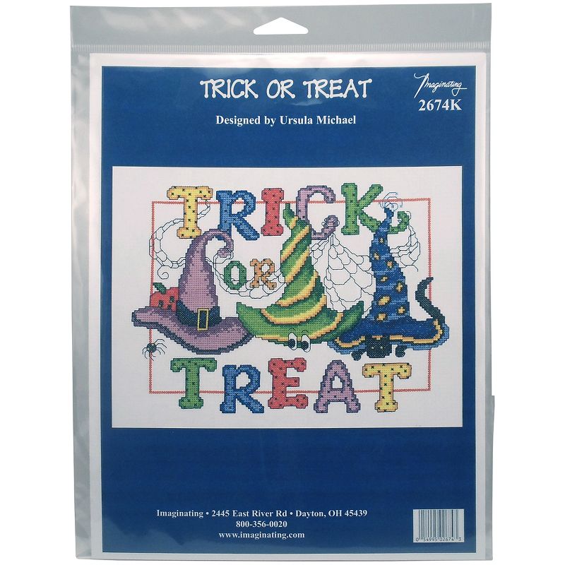 Imaginating Counted Cross Stitch Kit 10.5"X7.75"-Trick Or Treat (14 Count)