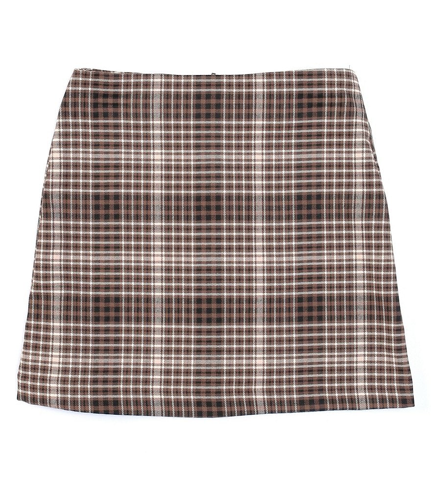 GB Girls Big Girls 7-16 Zipper Back Plaid Skirt