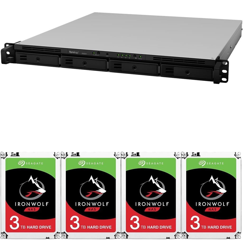 Synology RS820+ 4-Bay RackStation NAS with 18GB RAM and  40TB (4x10TB) of Seagate Ironwolf NAS Drives Fully Assembled and Tested By CustomTechSales
