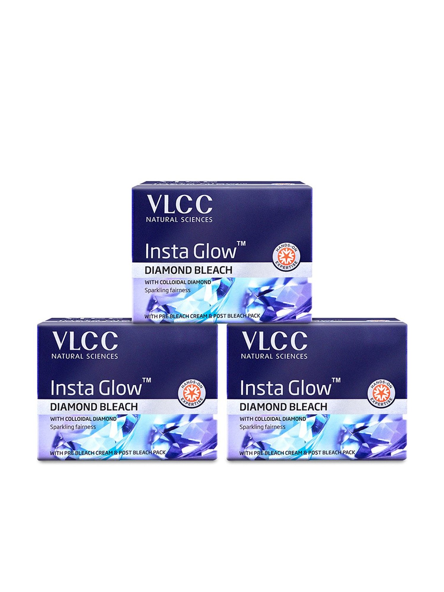 VLCC Insta Glow Diamond Bleach - Pack of 3