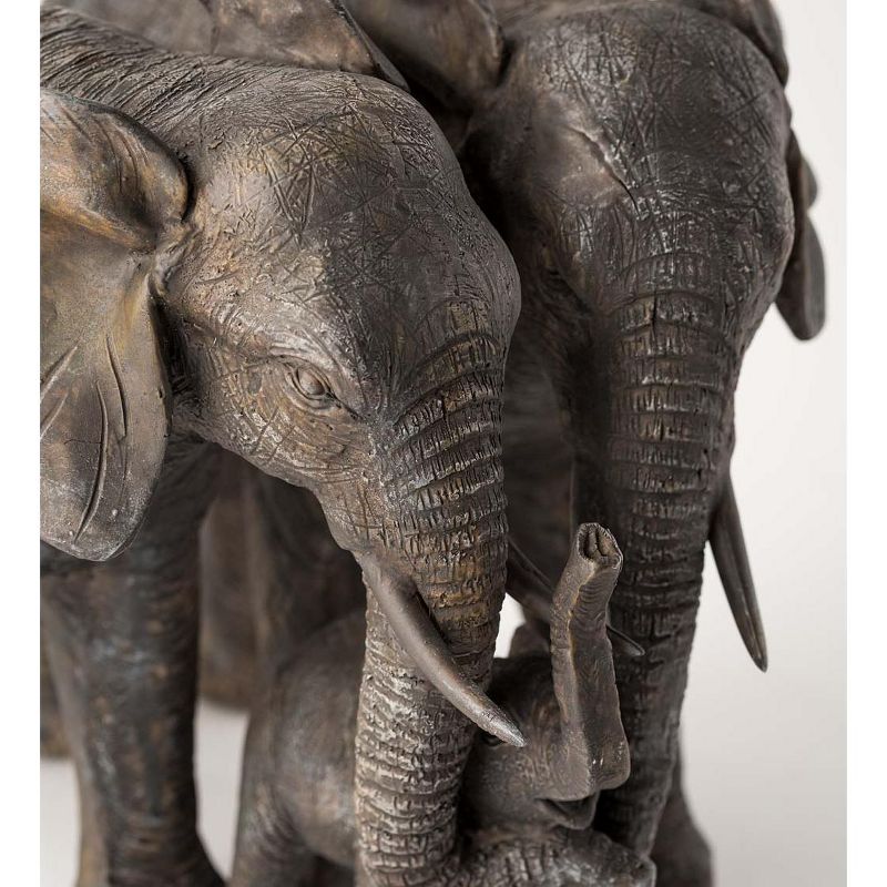 Wind & Weather Mother, Father and Baby African Elephant Family Sculpture