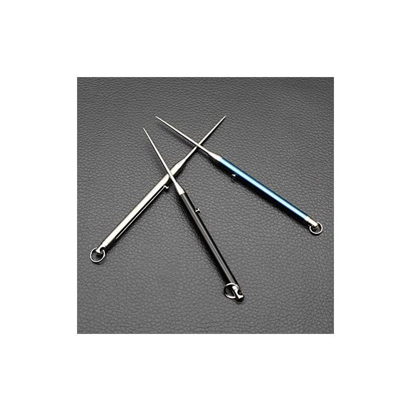 Keychain Titanium Integrated Design Telescopic Toothpick with Titanium Protective Case Holder, Ultralight Travel Kits for Outdoor Camping Picnic (Silvery)
