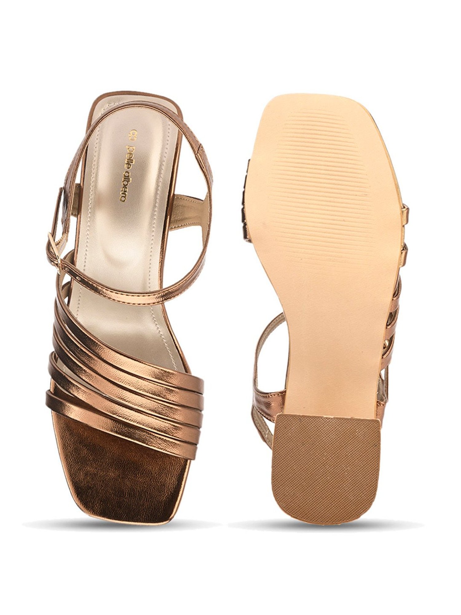 Pelle Albero Women's Copper Ankle Strap Sandals