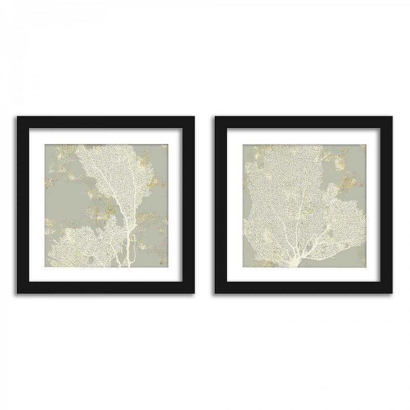 Americanflat Gold Sea Moss - Set of 2 Framed Prints by PI Creative
