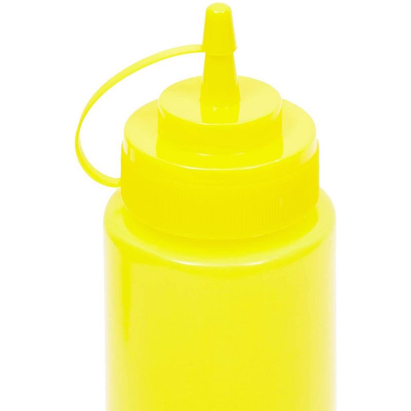 Stockroom Plus 6 Pack Plastic Condiment Squeeze Bottles for Restaurants, Yellow (24 oz)