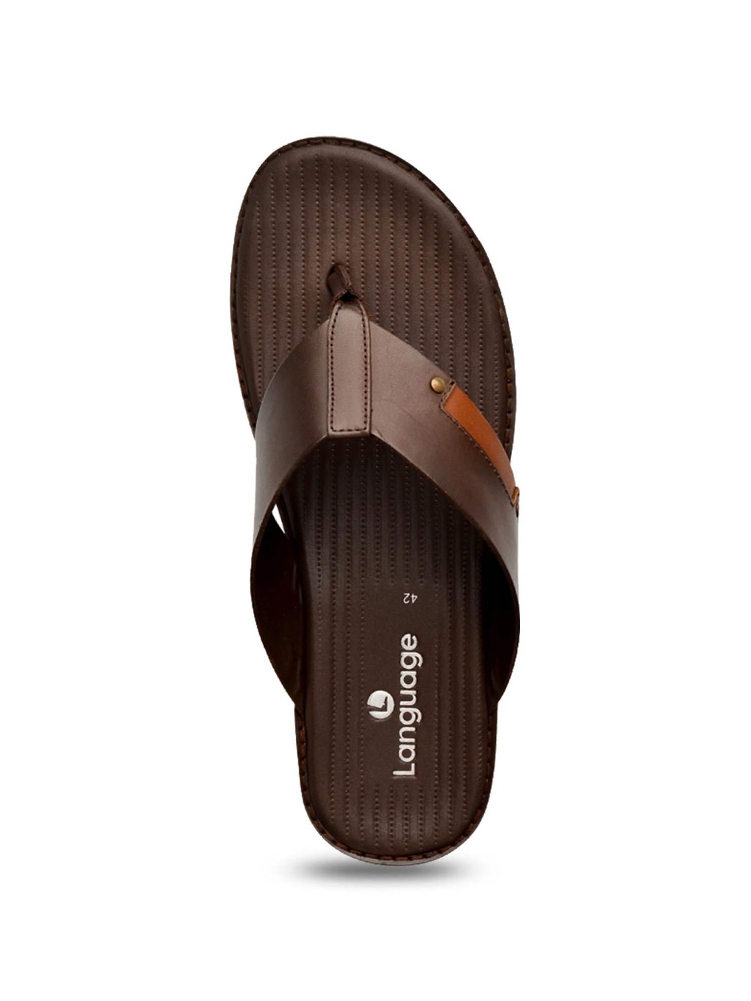 Language Shoes Men's Alex Brown Thong Sandals