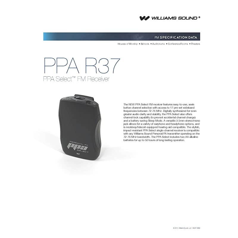 PPA R37 PPA Select FM Receiver, Black Fits PPA T46, PPA T45, PPA T45NET and PPA T27 transmitters, Seek-Button Access to All 17 wideband Frequencies in The 72-76 MHz Bandwidth