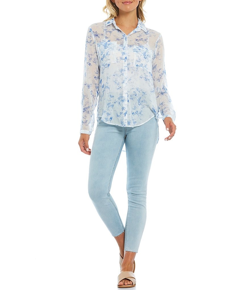 BB Dakota by Steve Madden Up to Here Puff Elbow Sleeve Mock Neck Smocked Top