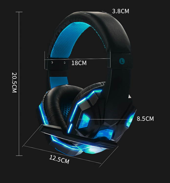 For PS4 Xbox Nintendo Switch PC 3.5mm Stereo Headphones Mic LED Gaming Headset