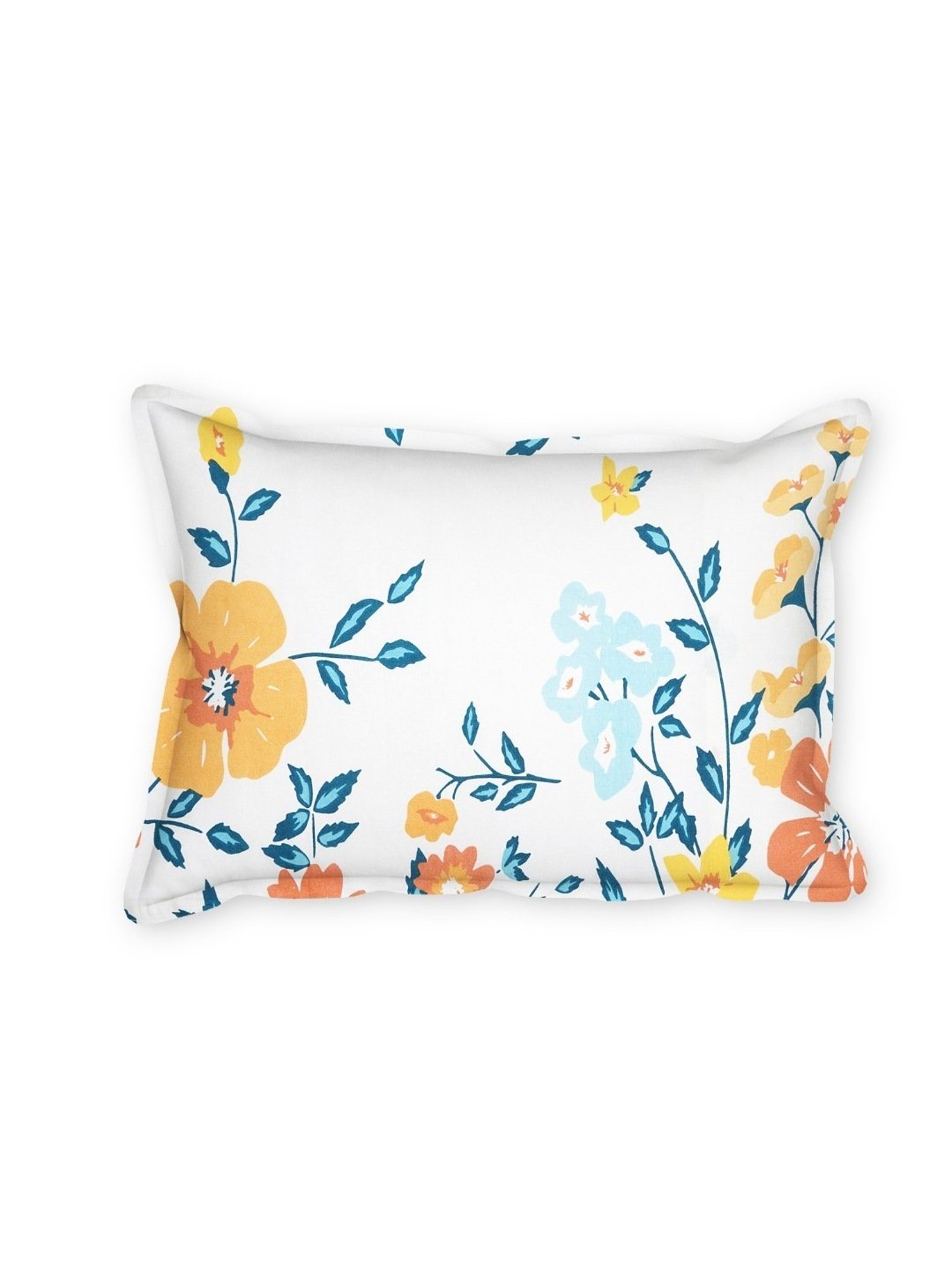 SEJ by Nisha Gupta Floral Brown 160 TC Cotton Single Bed Sheet with 1 Pillow Cover