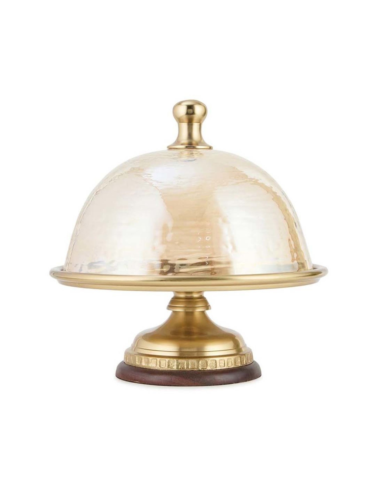 Fabindia Home Gold Glass Cake Stand