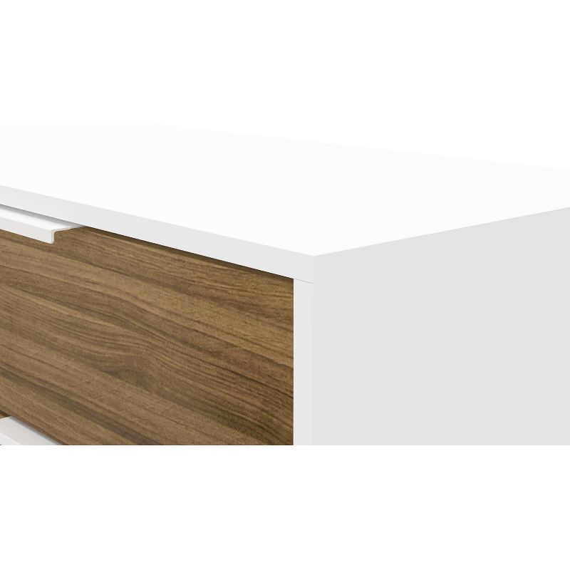 70" Fairfield Tv Stand White and Walnut - Chique