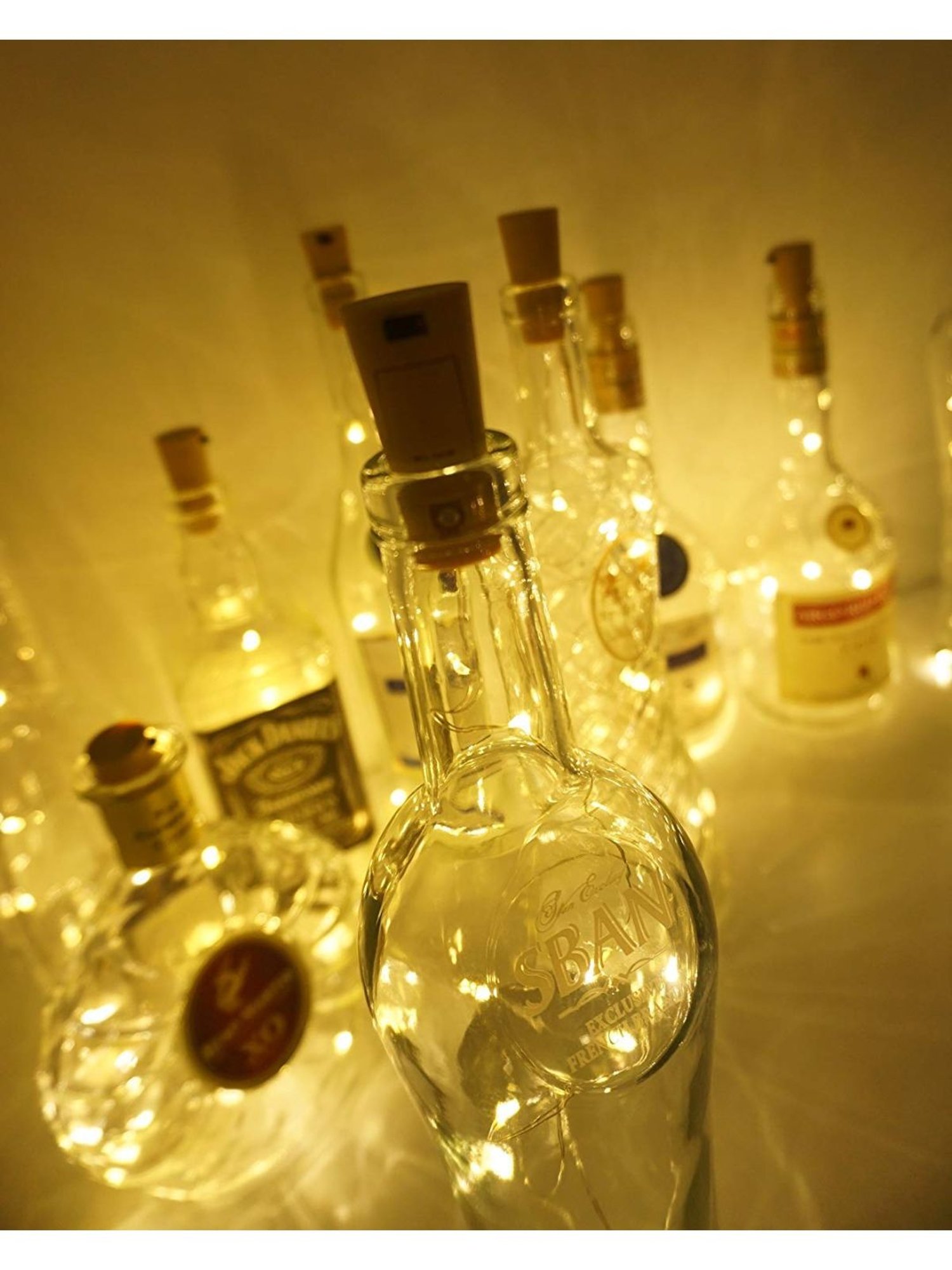XERGY Bottle Lights with Cork, 10 Pack Battery Operated LED Cork Decoration Lights.