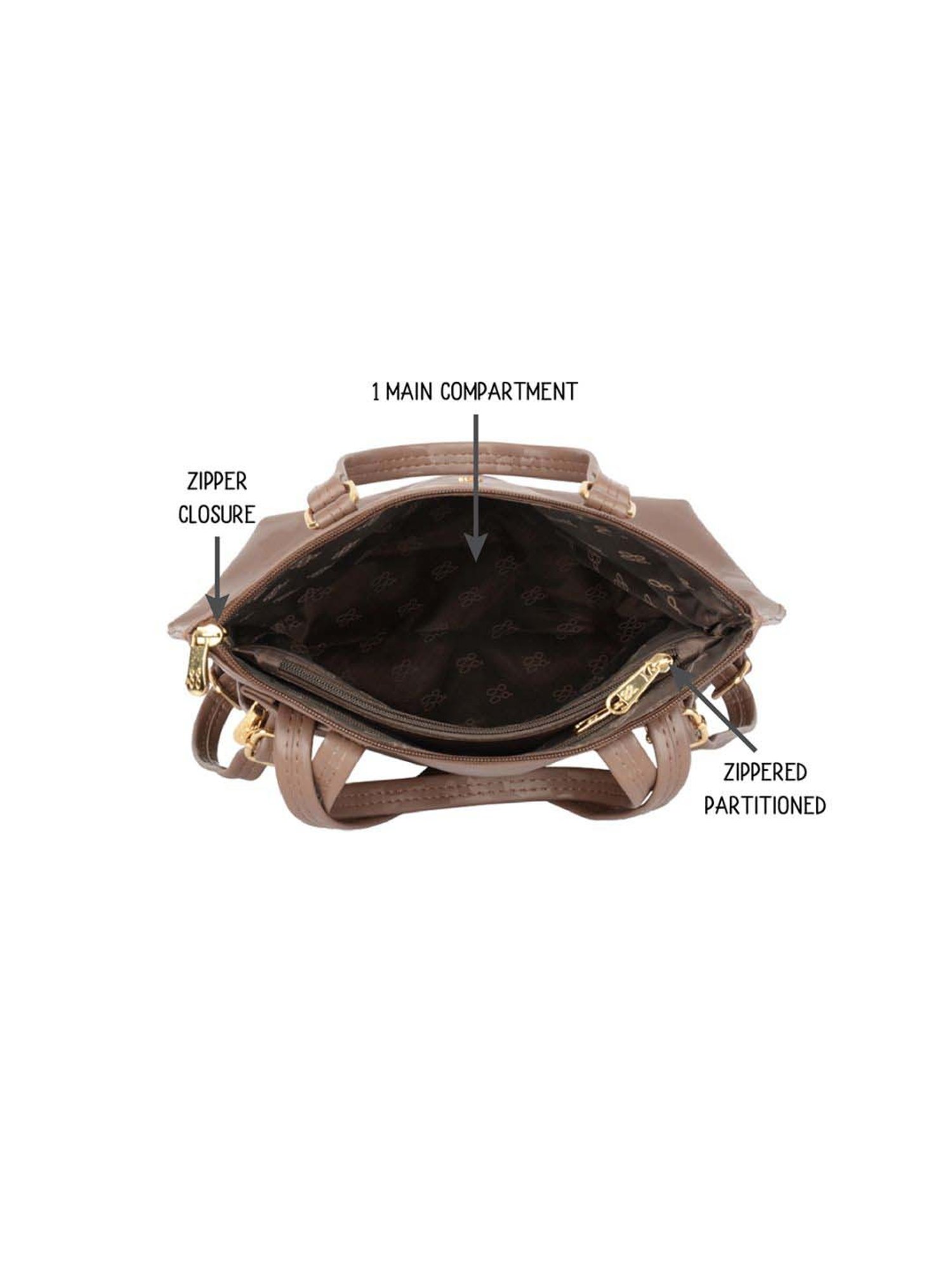 Baggit Mauve PVC Printed Backpack - 11.88 Ltrs