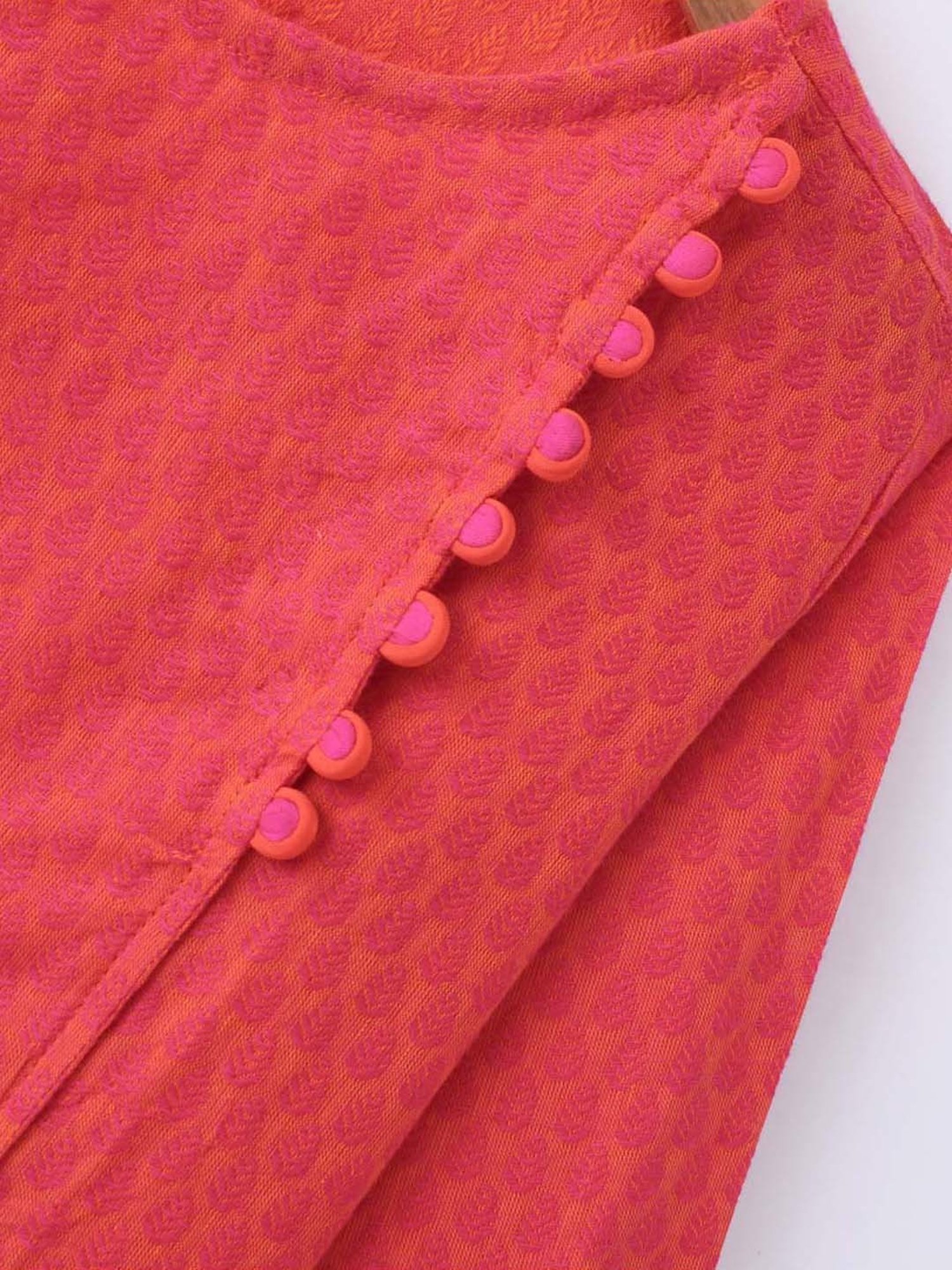 TWISHA Kids Red & White Cotton Printed Full Sleeves Kurta Set