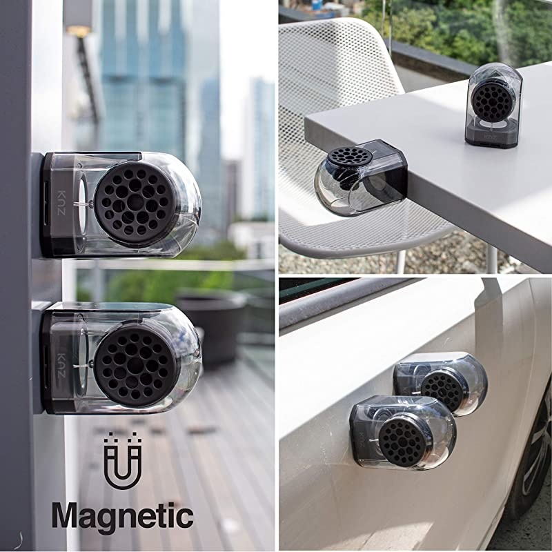 GoDuo Portable Bluetooth True Wireless Speakers with Magnetic Connectable Base LR Stereo Sound and Bass Water and Shock Resistant 18 Hr Playtime BuiltIn Mic Protective Carrying Case Smoke