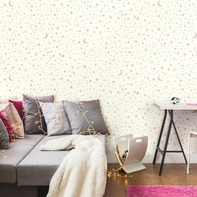 RoomMates Twinkle Little Star Peel & Stick Wallpaper Gold