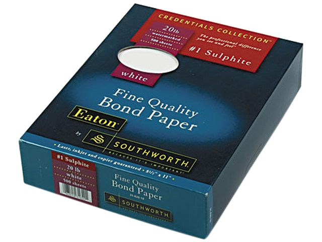 Southworth 31-620-10 Quality Bond #1 Sulphite Paper, 20 lbs., 8-1/2 x 11, White, 500/Box