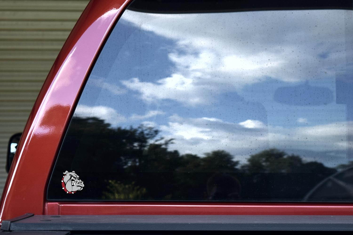 StickerTalk Right-Facing Maroon Bulldog Mascot Vinyl Stickers, 2 inches by 2 inches