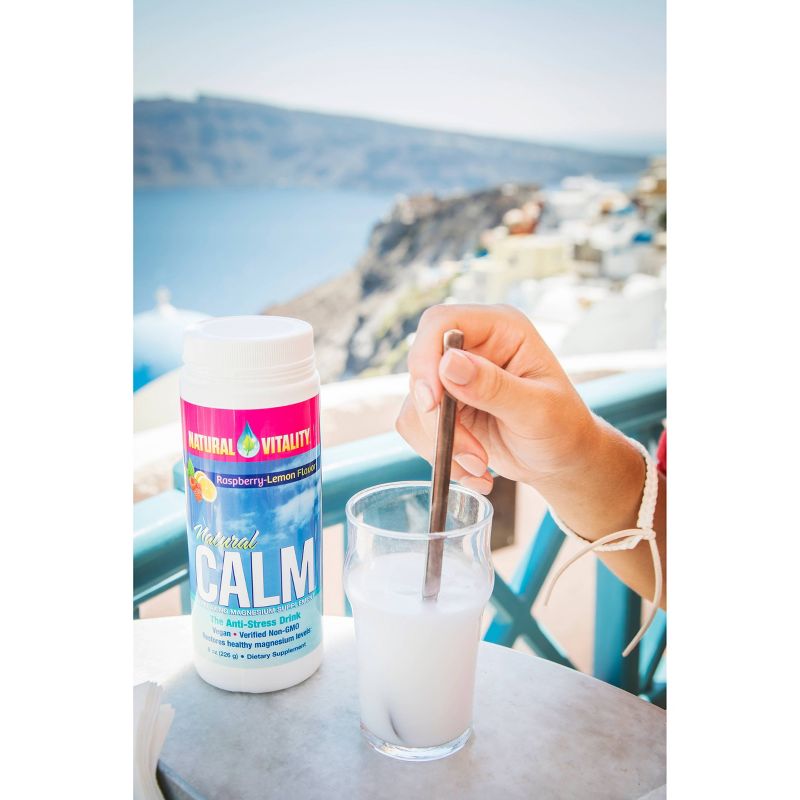 Natural Vitality Natural Calm Anti-Stress Vegan Magnesium Supplement Powder - Raspberry Lemon - 8oz