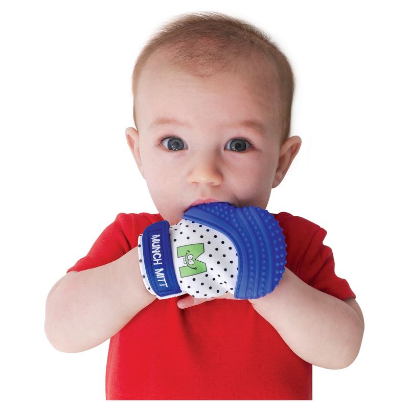 Malarkey Kids' Munch Mitt Teether with Wash/Travel Bag - Blue