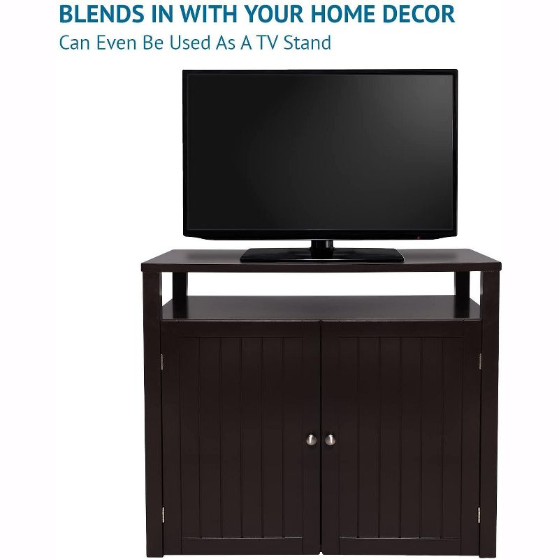 Arf Pets Cat litter Box Enclosure, Furniture Large Box House with Table