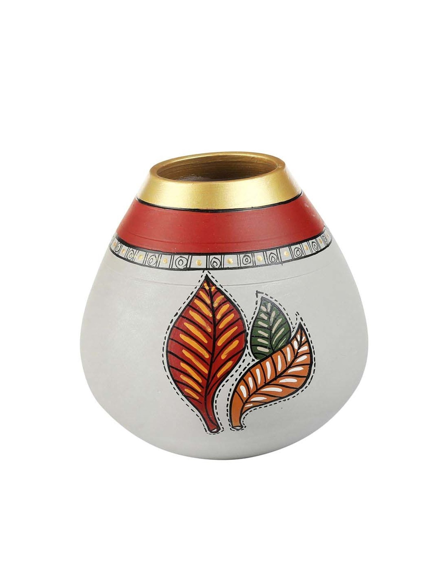 VarEesha Grey & Red Terracotta Flowe Vase