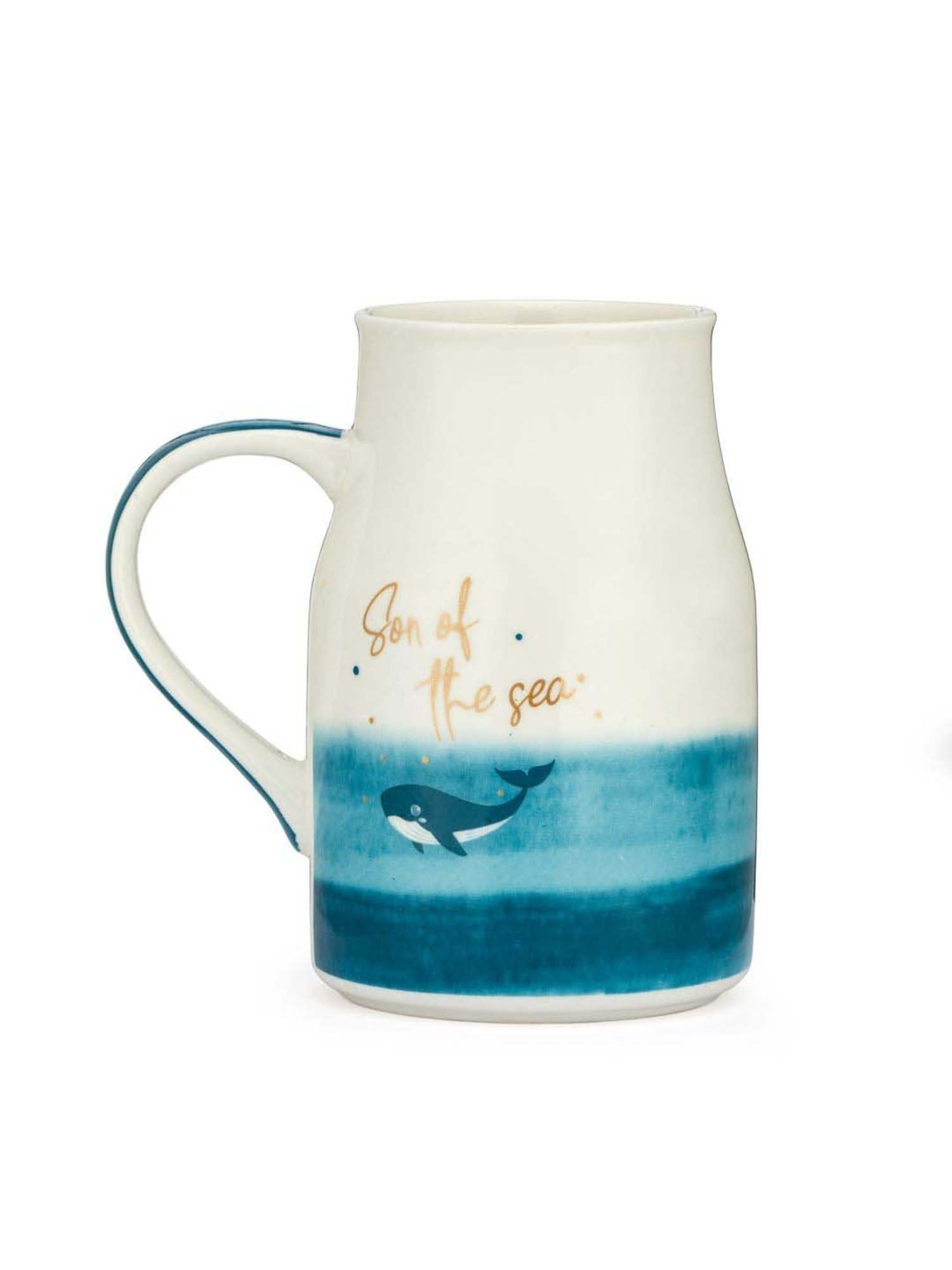JCPL White & Blue Ceramic Milk Mug (0.35 L) - Set of 2
