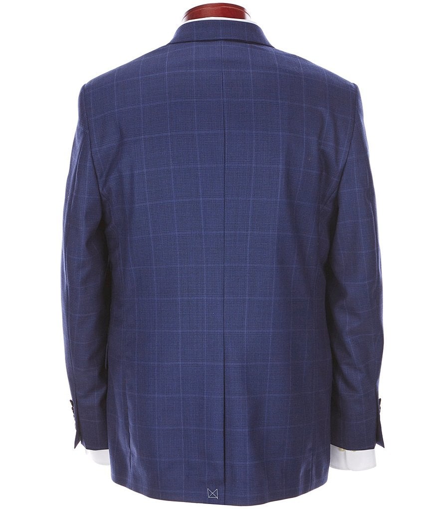 Ralph Ralph Lauren Classic Fit Blue Flat Front Windowpane Wool Suit