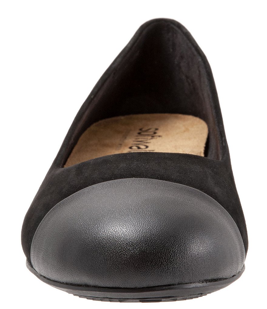 SoftWalk Sonoma Suede & Leather Cap Toe Ballet Flats