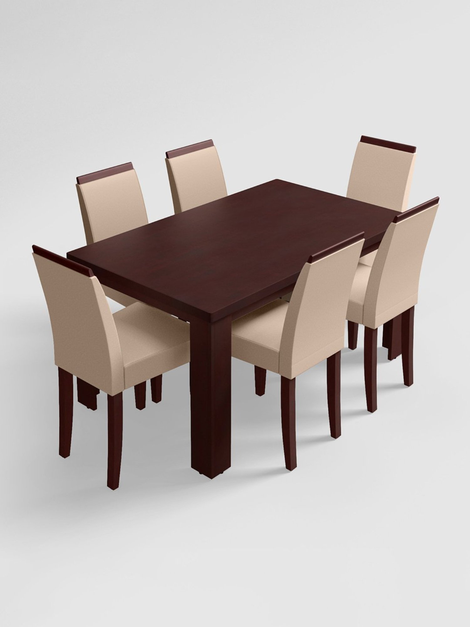 Godrej Interio Jack Brown MDF 6 Seater Rectangular Dining Table